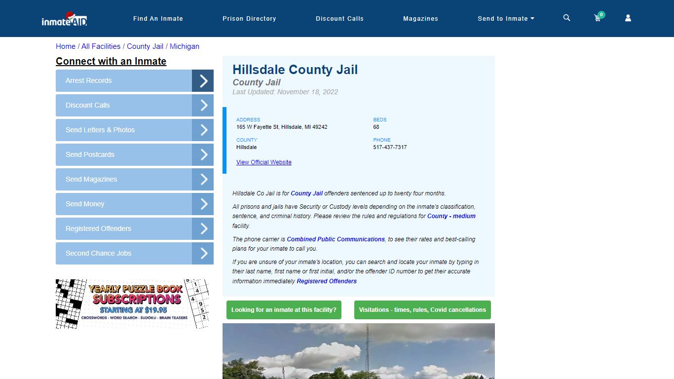 Hillsdale County Jail - Inmate Locator - Hillsdale, MI