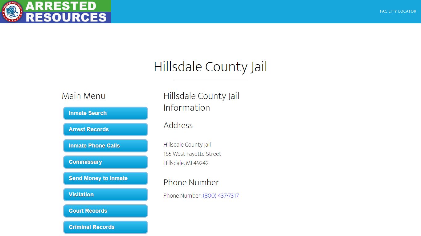 Hillsdale County Jail - Inmate Search - Hillsdale, MI